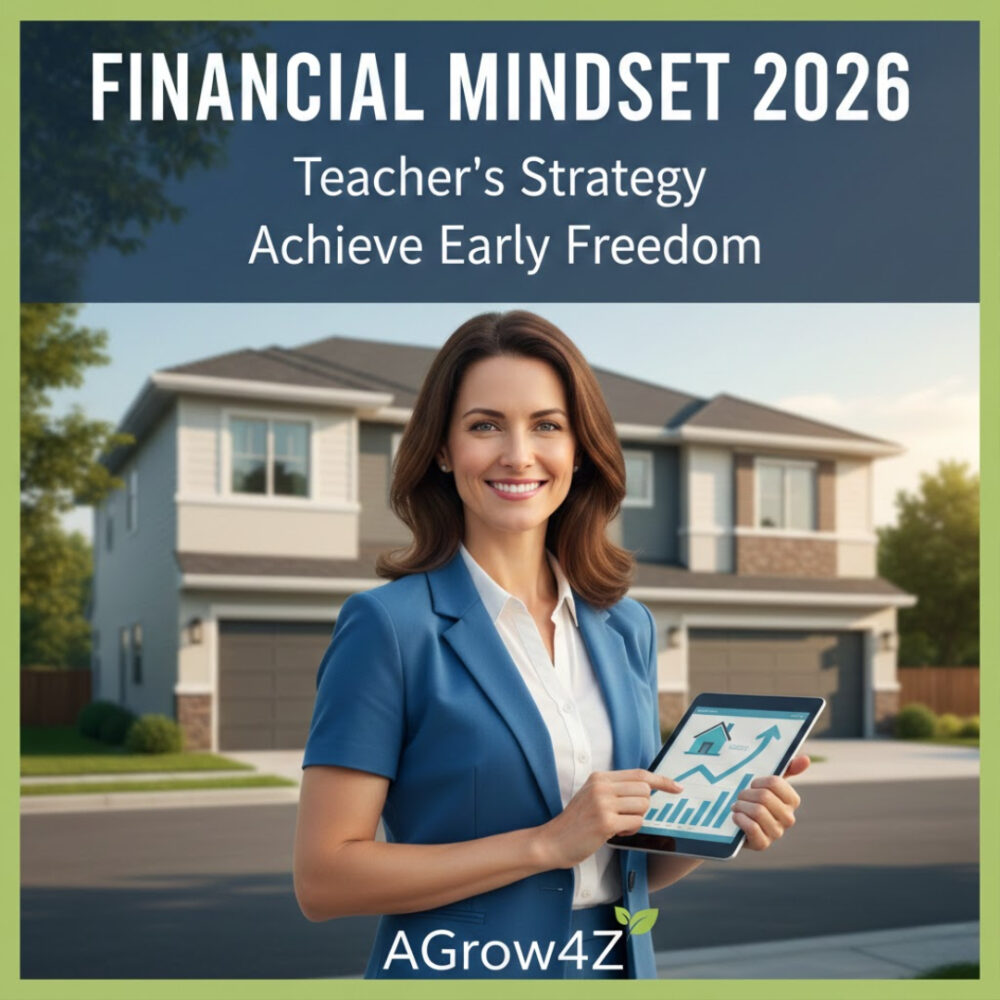 Teacher smiling with tablet in front of duplex